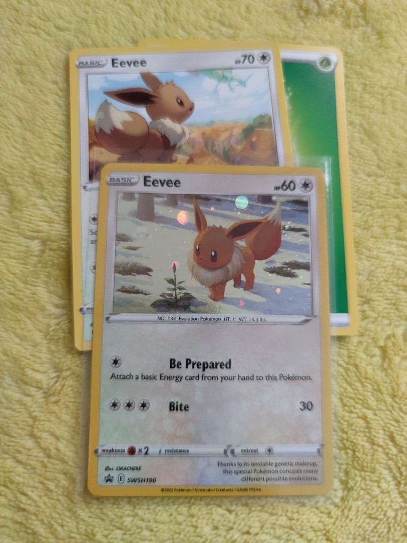 Pokémon Eevee Promo Card SWSH190, 興趣及遊戲, 玩具& 遊戲類