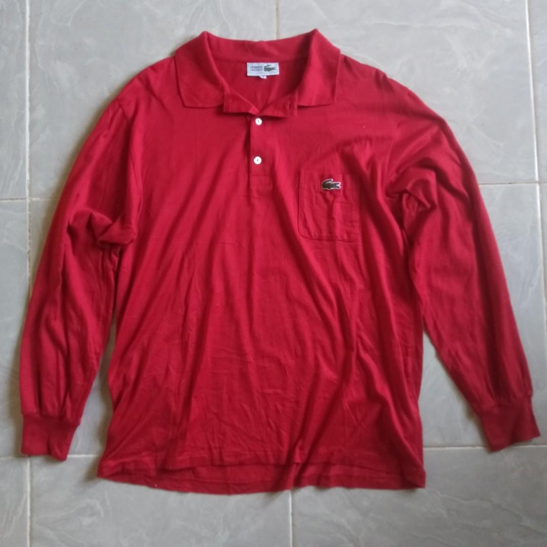 polo shirt longsleeve lacoste, Fesyen 