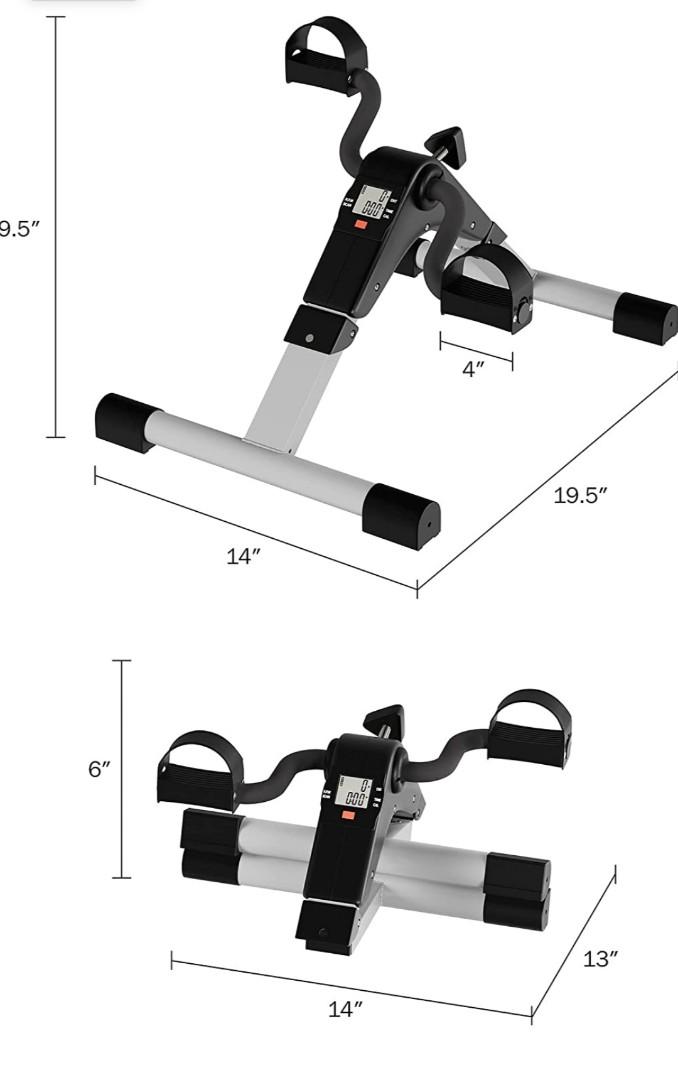 Portable Under Desk Stationary Fitness Machine Collection Indoor Exercise Pedal Machine Bike for Arms Legs Physical Therapy or Calorie Burn by Wakeman Fitness Sports Equipment Exercise Fitness Cardio ...