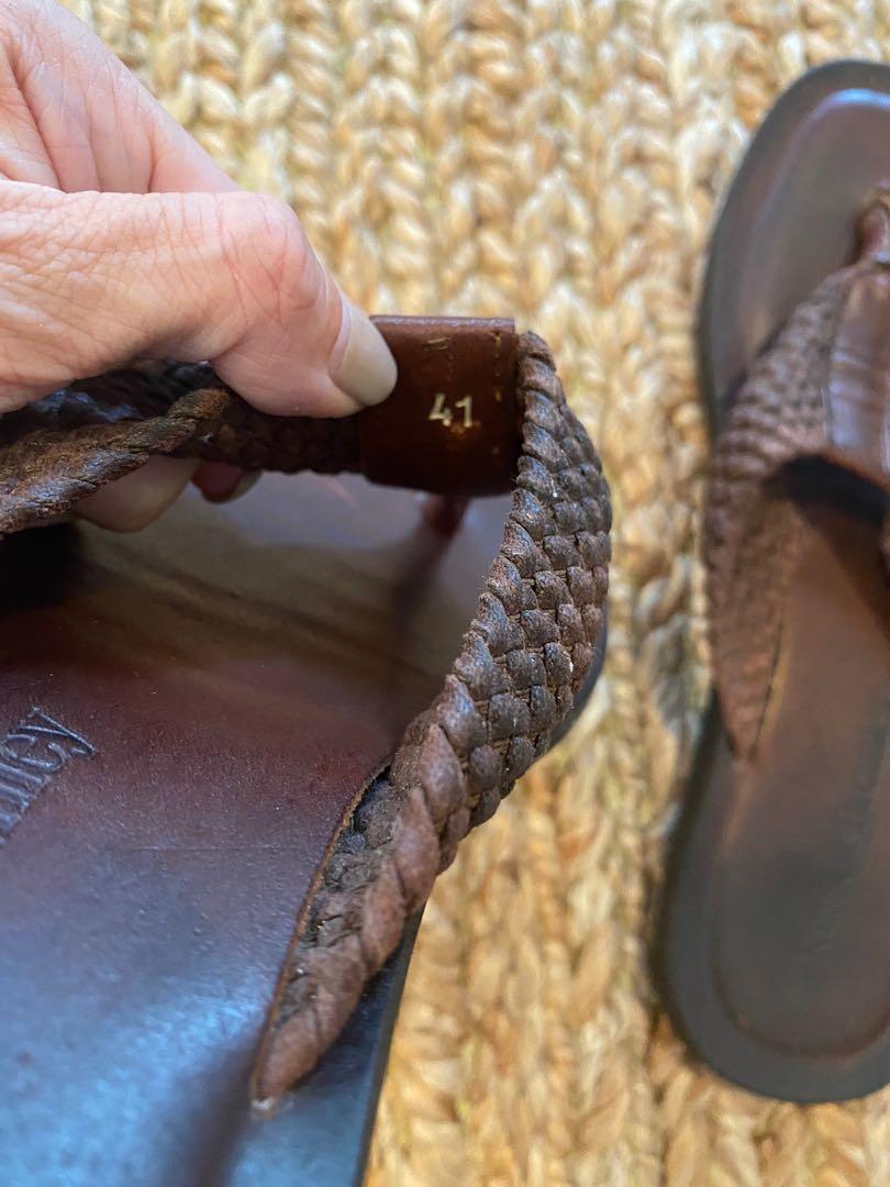Mens leather flip flops uk sale