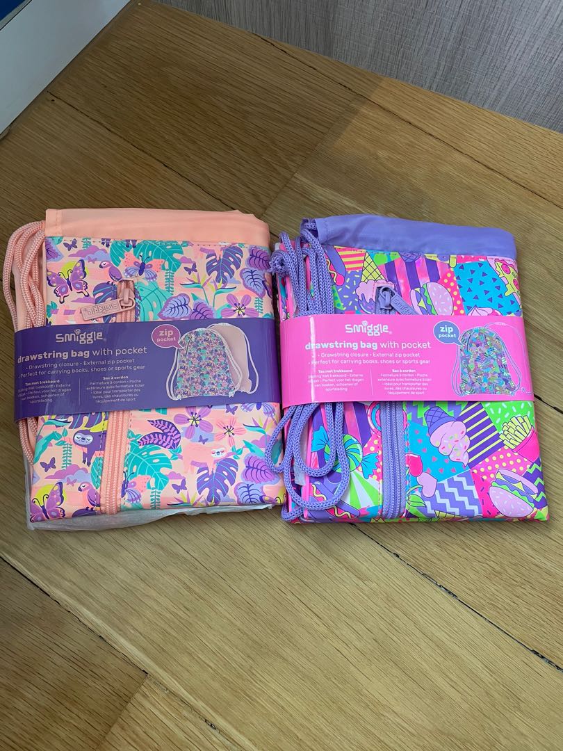 smiggle drawstring bolsa with pocket