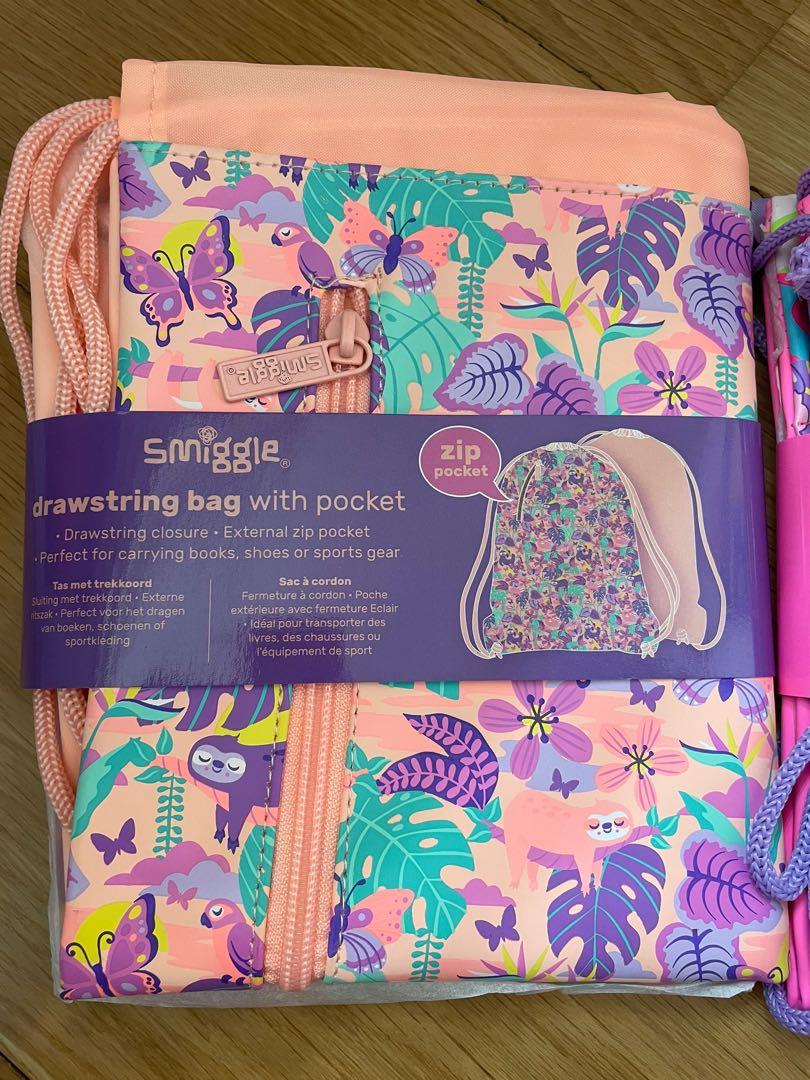 smiggle drawstring bolsa with pocket