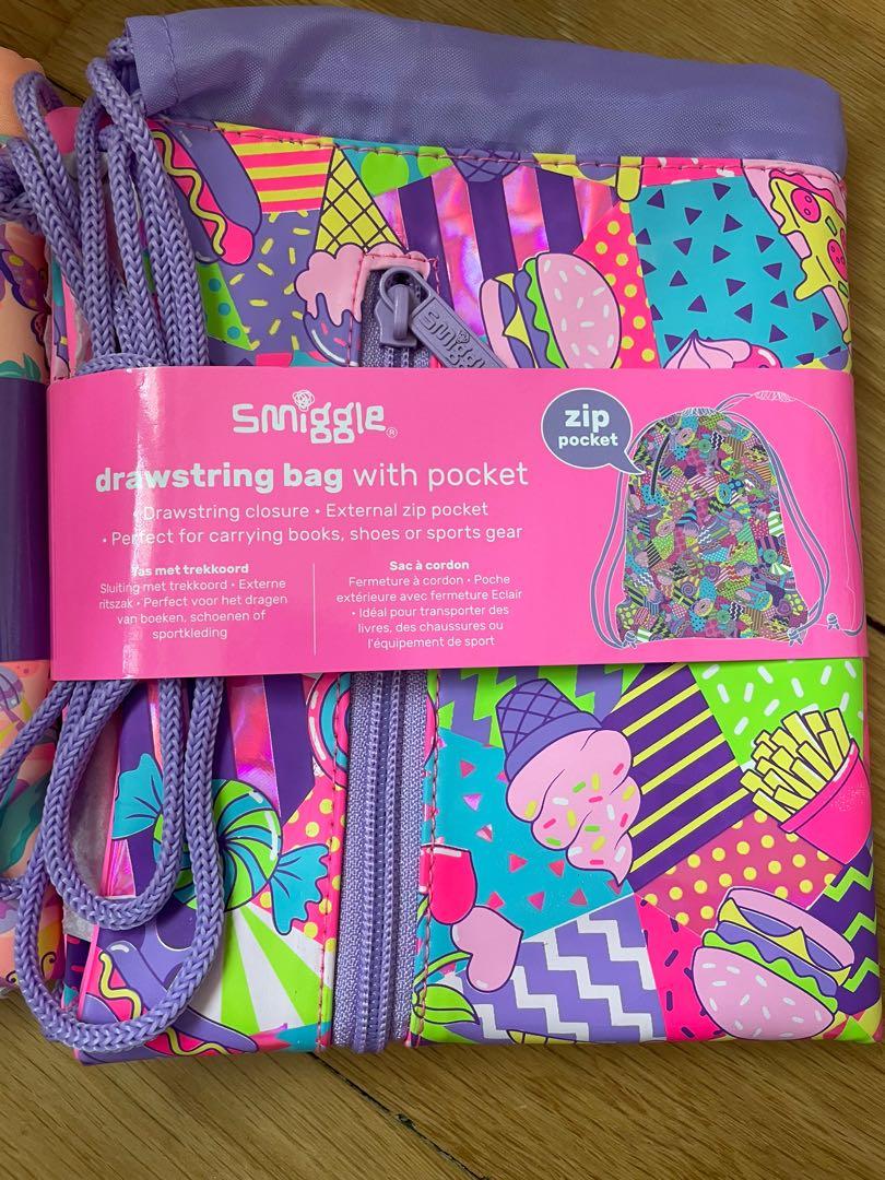 smiggle drawstring bolsa with pocket