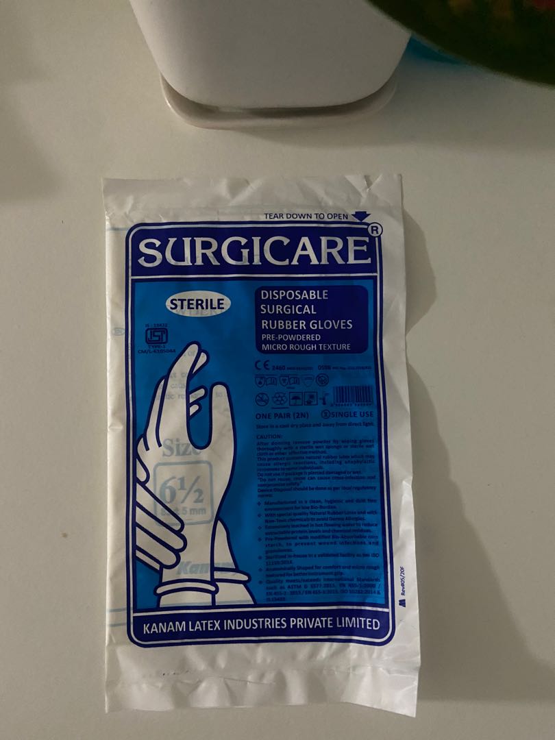 Sterile Gloves Size 6.5, Health & Nutrition, Medical Supplies & Tools