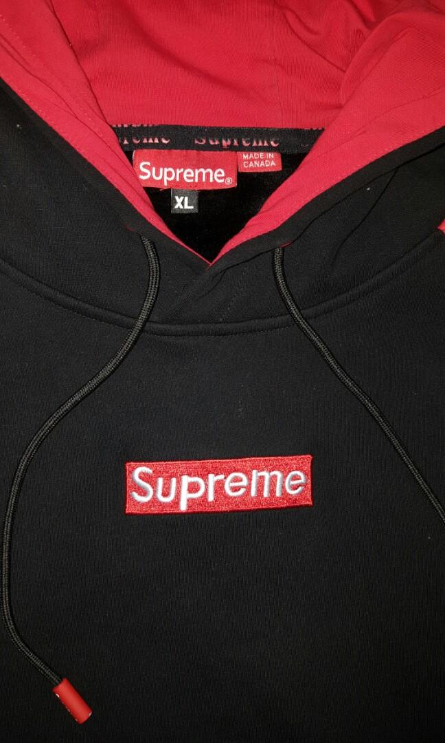 Supreme red clearance and black hoodie