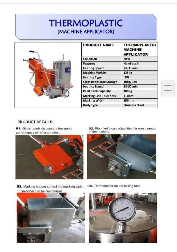 Thermoplastic machine applicator,, Commercial & Industrial, Industrial
