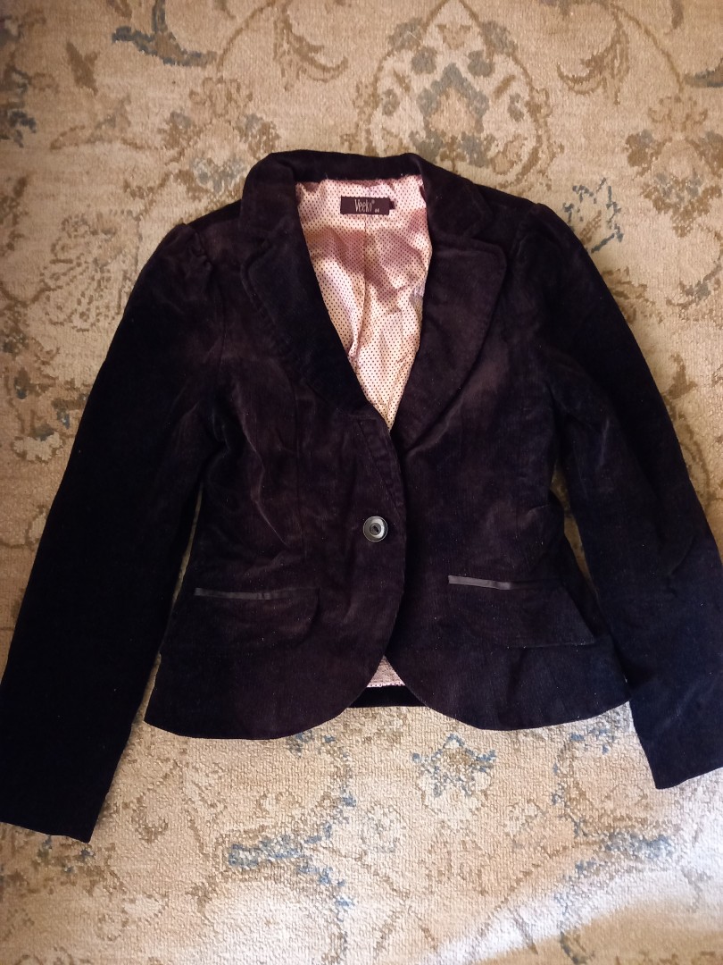 veeko dark brown corduroy blazer, Women's Fashion, Coats, Jackets and ...