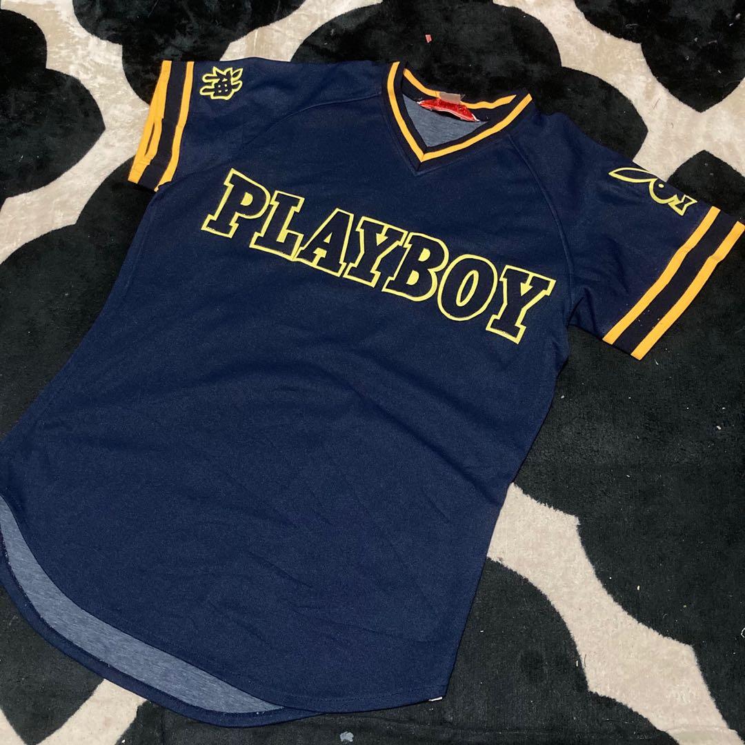 Vintage Playboy Baseball Jersey, Men's Fashion, Muslim Wear, Tops on