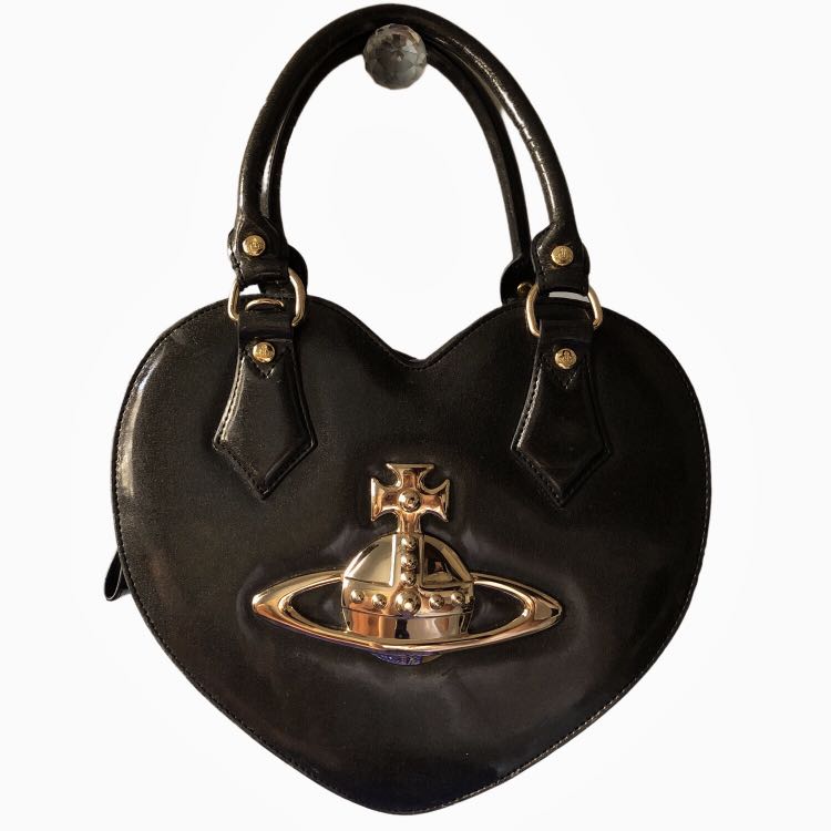 Vivienne Westwood Chancery Heart Patent Leather Handle Bag - Blue Handle  Bags, Handbags - VIV34967