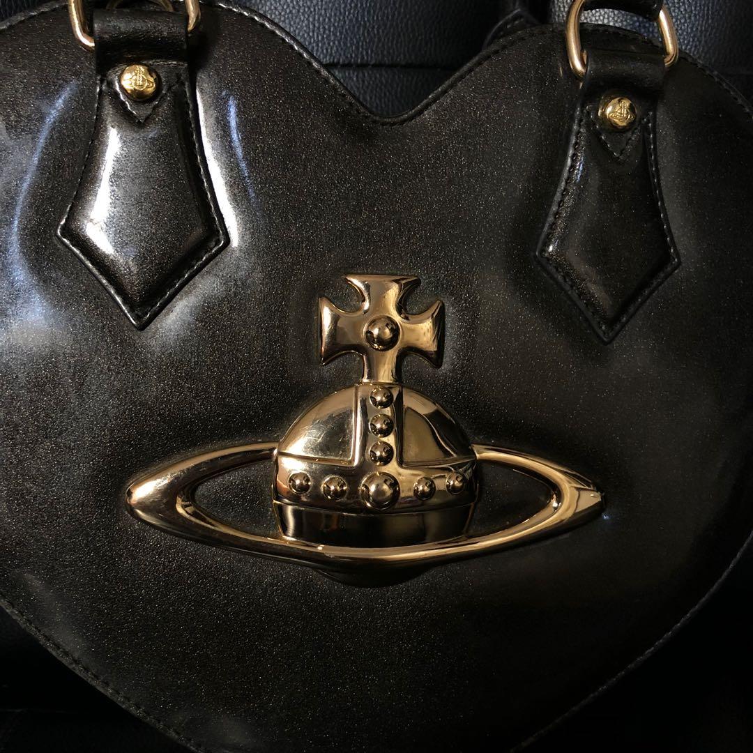 Chancery heart leather handbag Vivienne Westwood Black in Leather