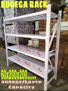 WAREHOUSE RACK FULL METAL 4 LAYERS BODEGA-300KGS MAXZ WEIGHT/LAYER-White/Gray available colors onhand