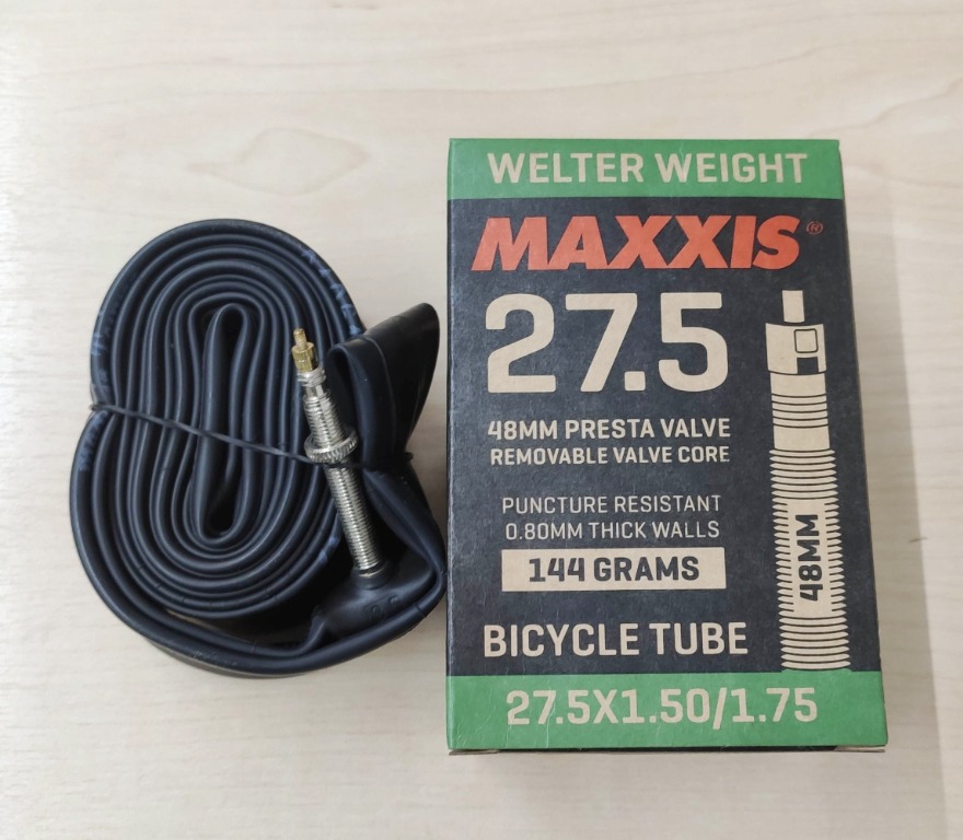 Welter Weight Maxxis Tube 27.5 x1.5/1.75 Presta Valve 48mm, Sports ...