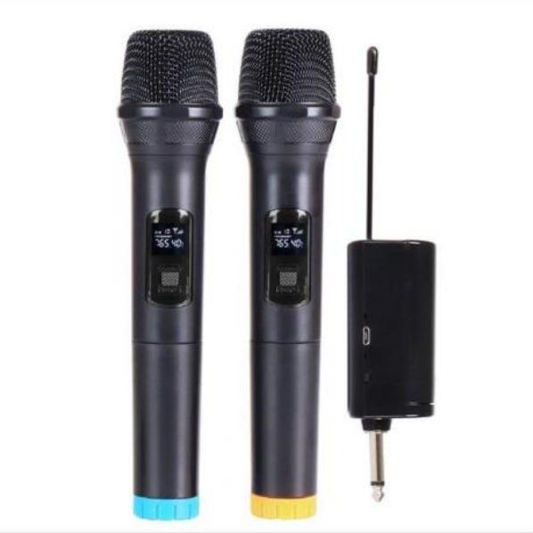 Wireless Microphone, UHF Dual Handheld Dynamic Mic System with Rechargeable  Receiver, 160ft Range for Home Singing, Party, Karaoke, PA System,