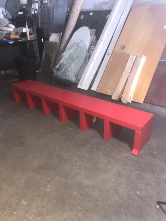 Wooden Long Low Shelving Unit / Unit Rak Kayu Panjang Rendah, Furniture