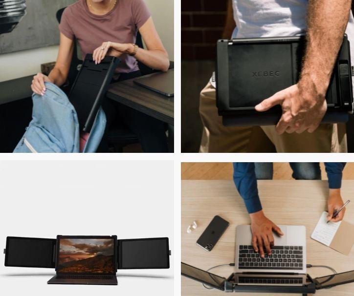 Xebec Tri Screen 2 Portable Laptop Monitor Display Extender Dual Triple