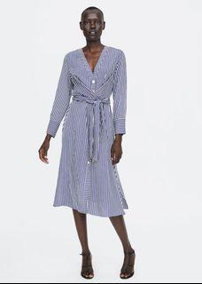 Zara front tie midi dress