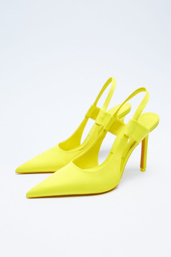 zara yellow high heels