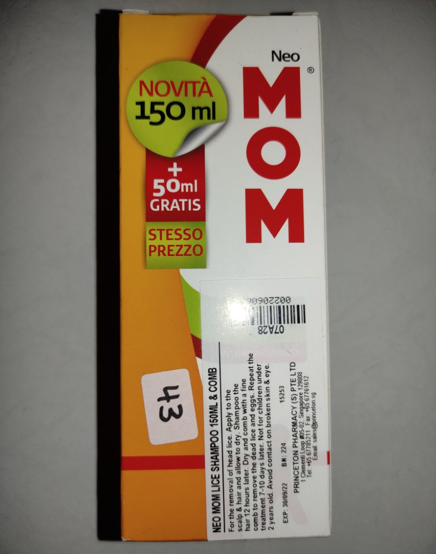 1 X brand new and unopen MOM Lice shampoo with free delivery, Beauty