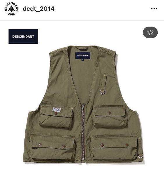 22 ss descendant pond fishing vest 釣魚背心, 男裝, 外套及戶外衣服 