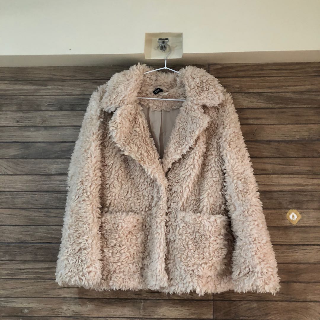 H&m faux hotsell fur coat cream
