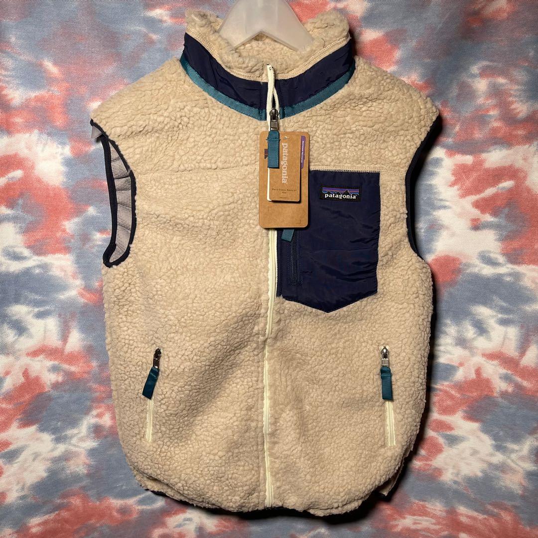 全新patagonia men's classic retro-x vest natural size S 米色抓毛