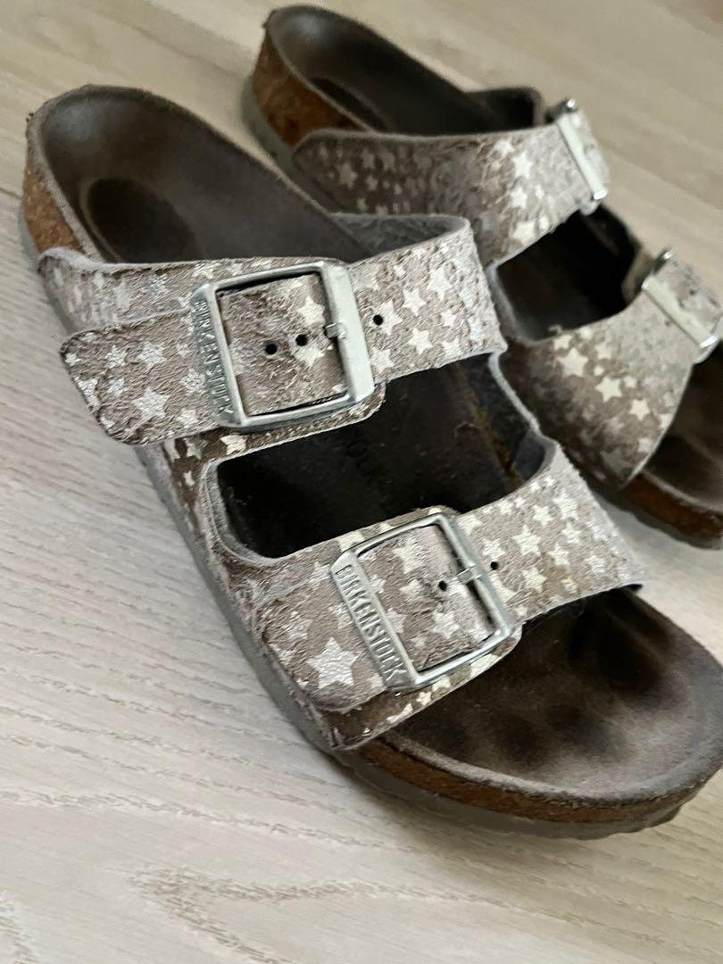Authentic Birkenstock Arizona Kids Sandals in Starry Sky Silver Size 34