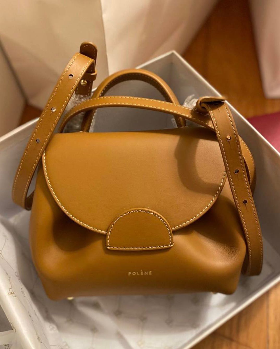 💯 AUTHENTIC POLENE NUMERO UN NANO IN NUDE & TAUPE, Luxury, Bags & Wallets  on Carousell