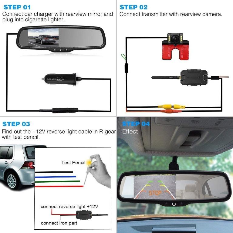 AUTOVOX Wireless Reverse Camera Kit Car Backup Camera with Rear View