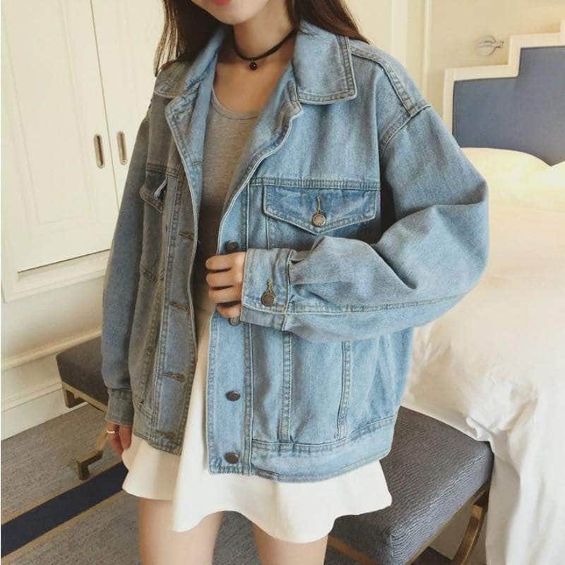 Korean oversized denim jacket shop
