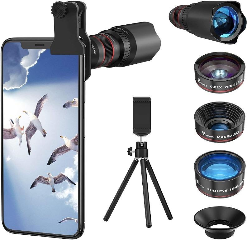 Android Smartphone Mirror HD 22x Mobile Phone Zoom Lens with Adjustable Tripod and Universal Clip for iPhone Xs Max XR X 8 7 Plus for Samsung Galaxy