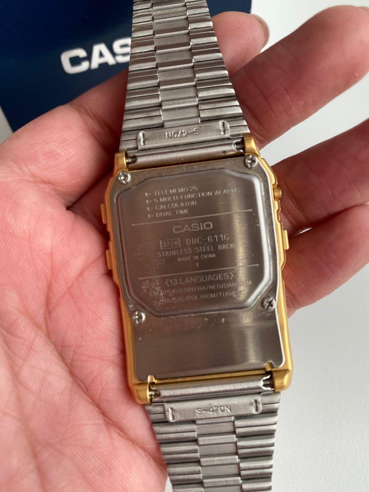 Casio Vintage Calculator Watch in Gold 