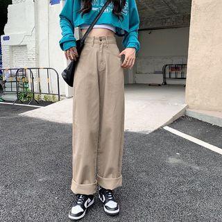 Celana Highwaist Kulot Wideleg Khaki