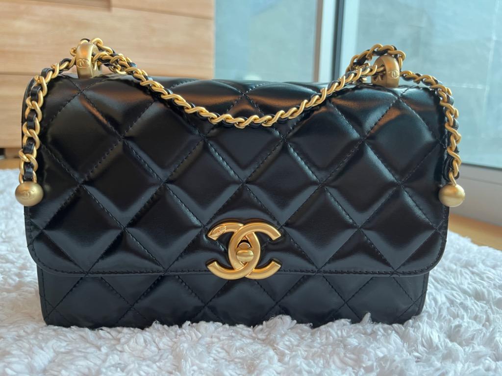 Replica Chanel Lambskin Small Vanity With Chain and Top Handle Bag AP2