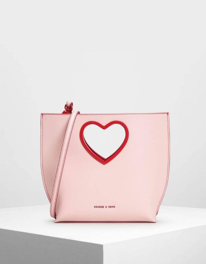 Charles and keith heart shop shaped bag