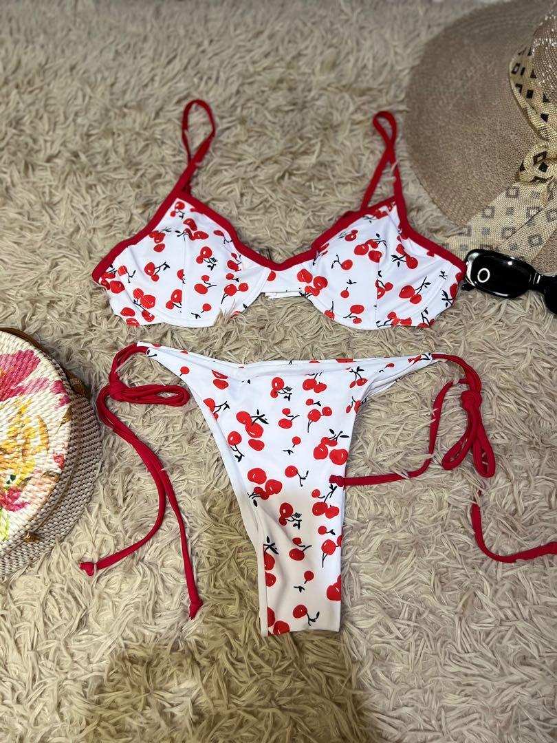 Cherry Swimsuit Shein, Women's Fashion, Swimwear, Bikinis & Swimsuits