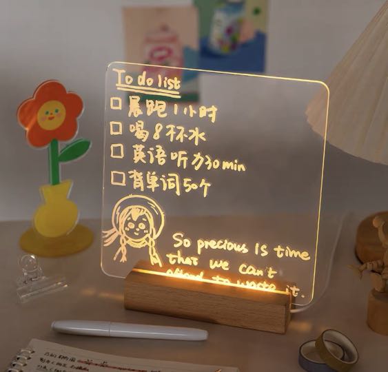 透明發光記事板/Clear LED Memo Board, 興趣及遊戲, 手作＆自家設計, 文具 Carousell