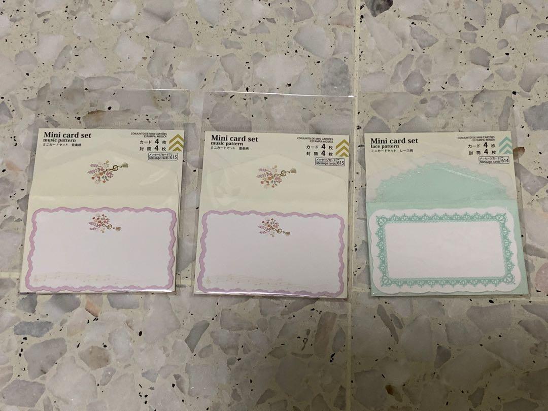 Daiso cute design envelopes, cards, and letter writing sets, Hobbies & Toys, Stationery & Craft
