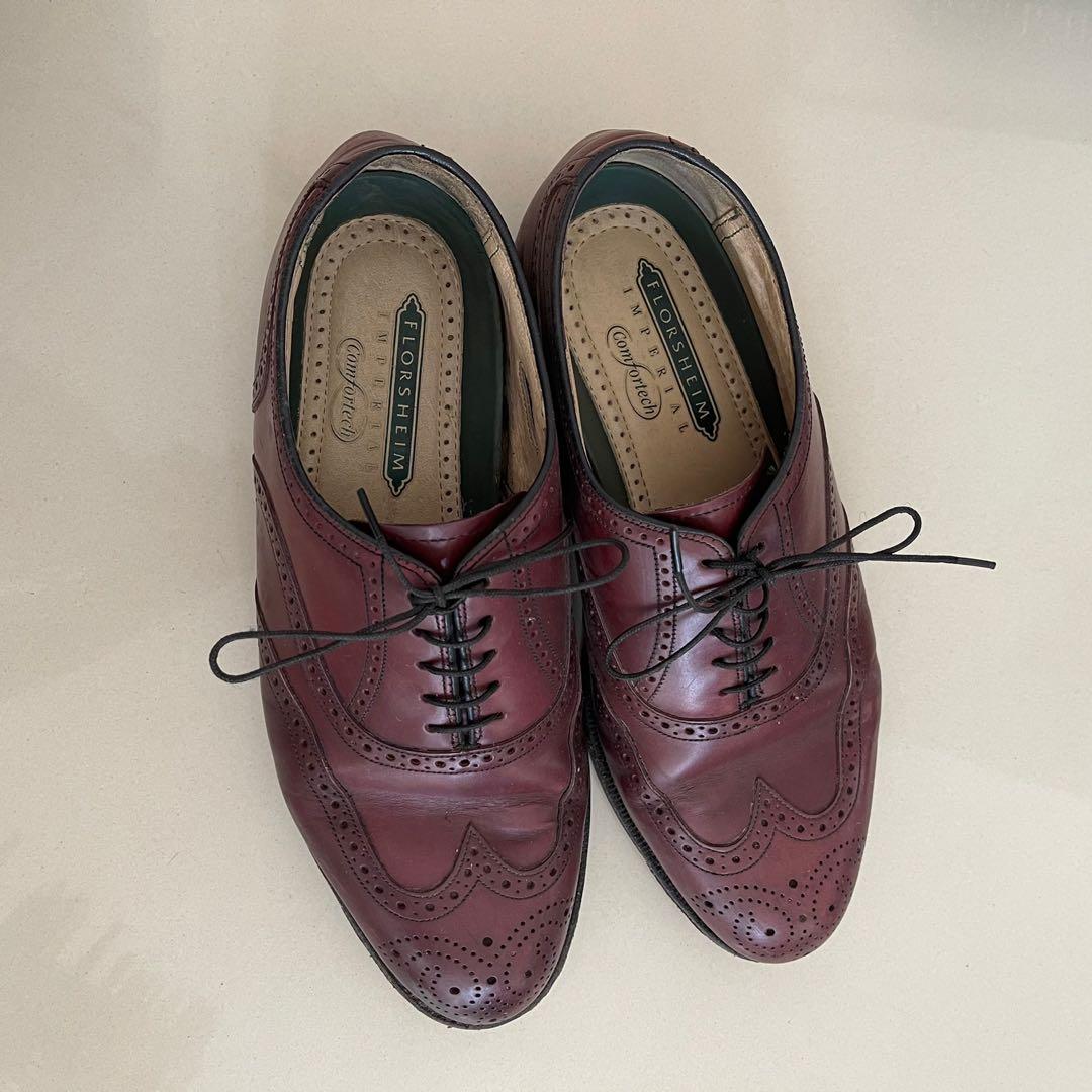 Florsheim Imperial Comfortech Pantofel Kenmoor Wingtip Oxford Sepatu Formal  Shoes Vintage Men Preloved
