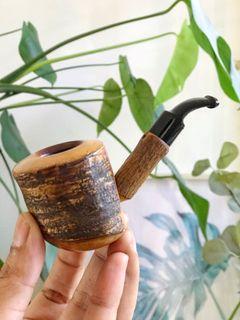 France Estate : GENUINE CHERRY WOOD CHUBBY PIPE.MADE IN FRANCE 🇫🇷