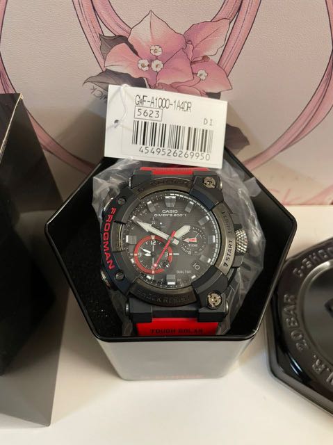 G SHOCK Frogman Analog Merah GWF A1000 1A4DR