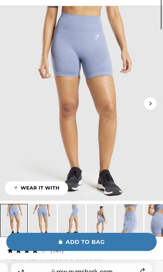 gymshark vital seamless 2.0 shorts in blue marl, Women's Fashion,  Activewear on Carousell