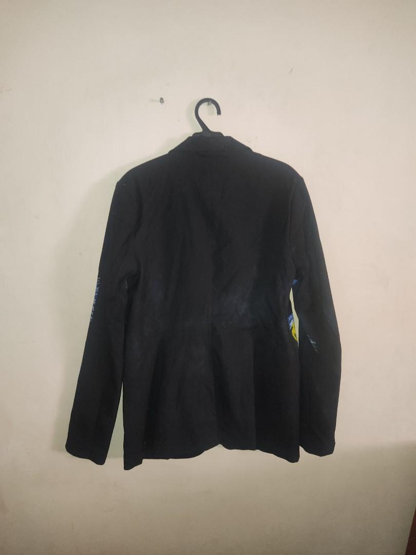 Hand Painted stary night blazer (Category: Coats, Jackets and Outerwear) located in Angeles City. Submitted by Archive21 (Listing ID 1154159545, Image 2). Description: Mossimo Black Blazer (Authentic) Hand painted with starry night motifs. Painted using acrylic paint Staining on the collar and small white stains all throughout due to paint tarnsfer (see photos) Fits M-L in men and L-XL in women Shipping to be handled by the buyer Mode of Payment: