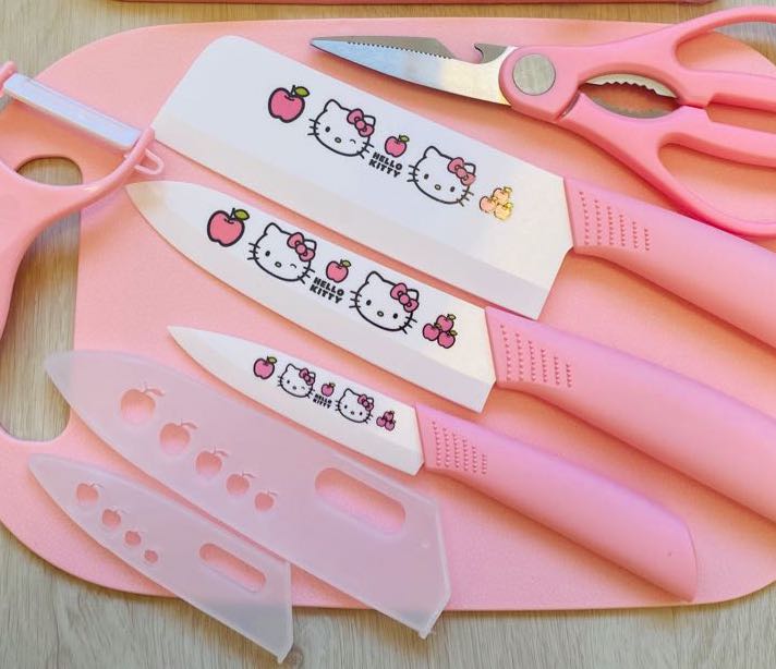 Hello Kitty Knife Stainless Steel 7pcs/Set Knife Set Kitchen