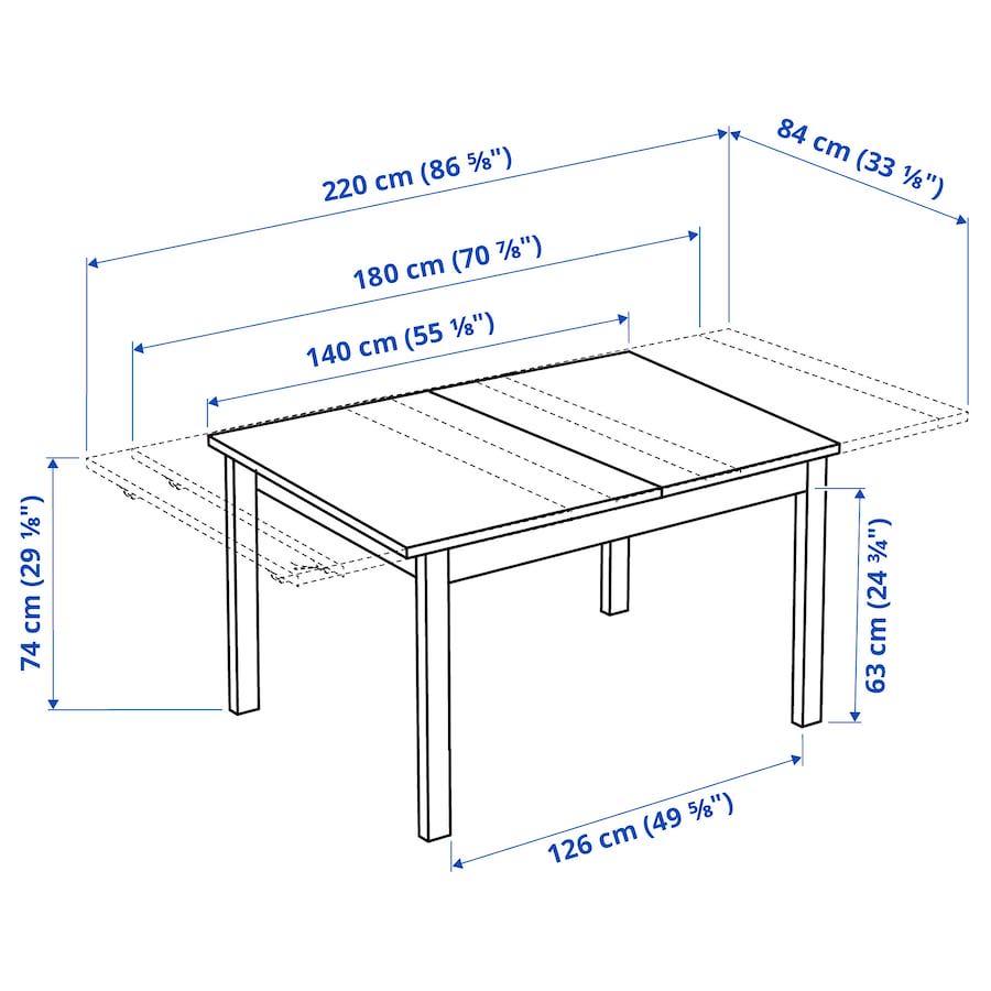 IKEA extendable dining table 1.42.2m, Furniture & Home Living