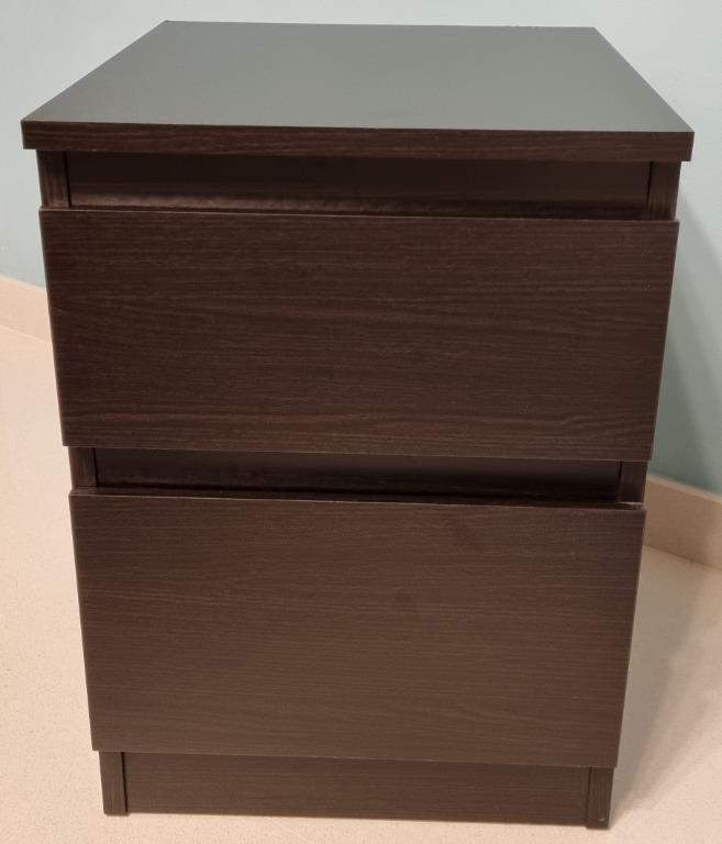 IKEA Kullen Bed side table, chest of 2 drawers, blackbrown, Furniture