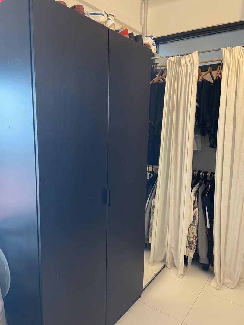 IKEA Pax Wardrobe With Hasvik Gloss Grey Sliding Door, 49 OFF