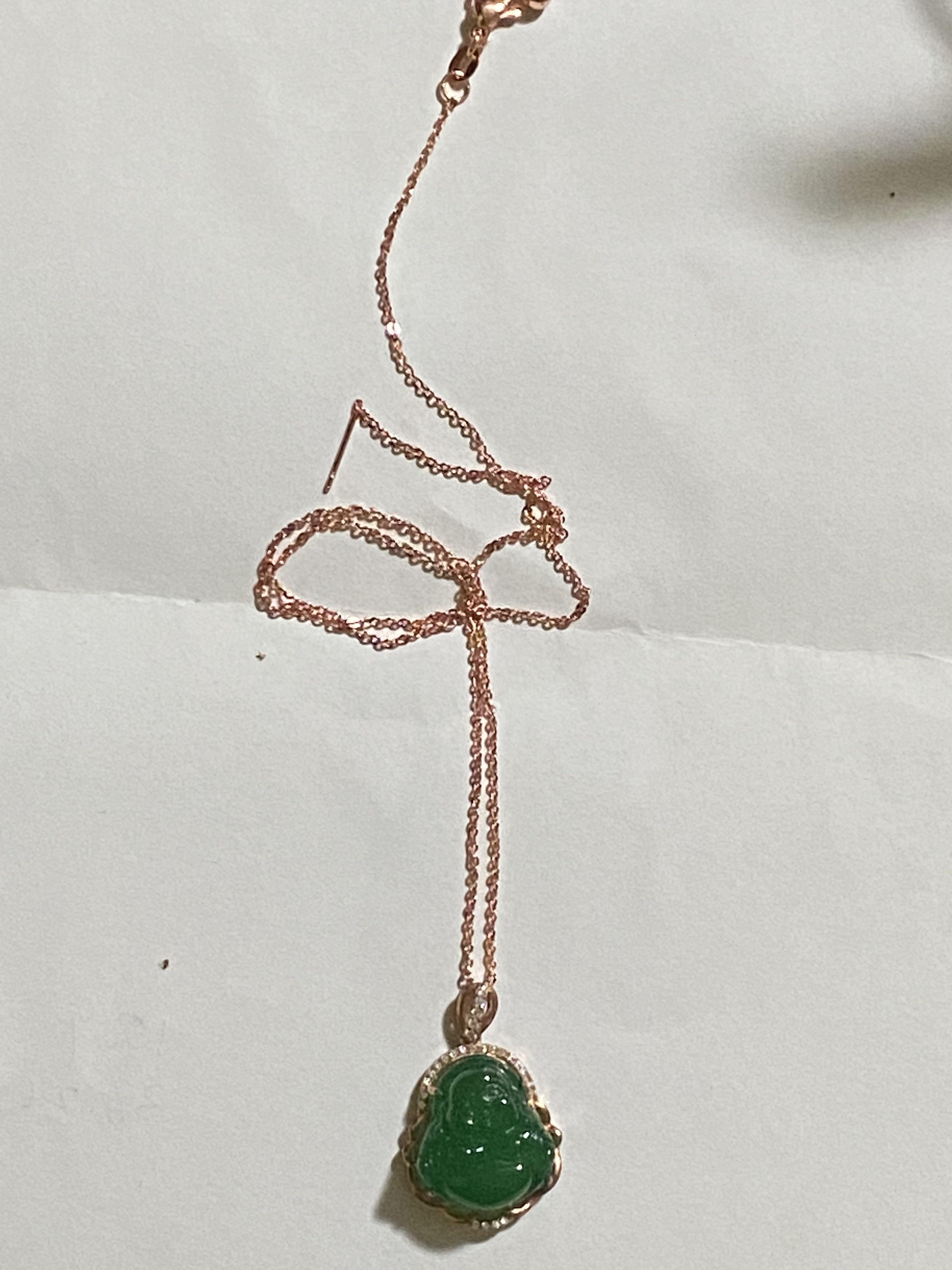 Gold chain clearance jade buddha