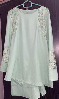 baju kurung lime green