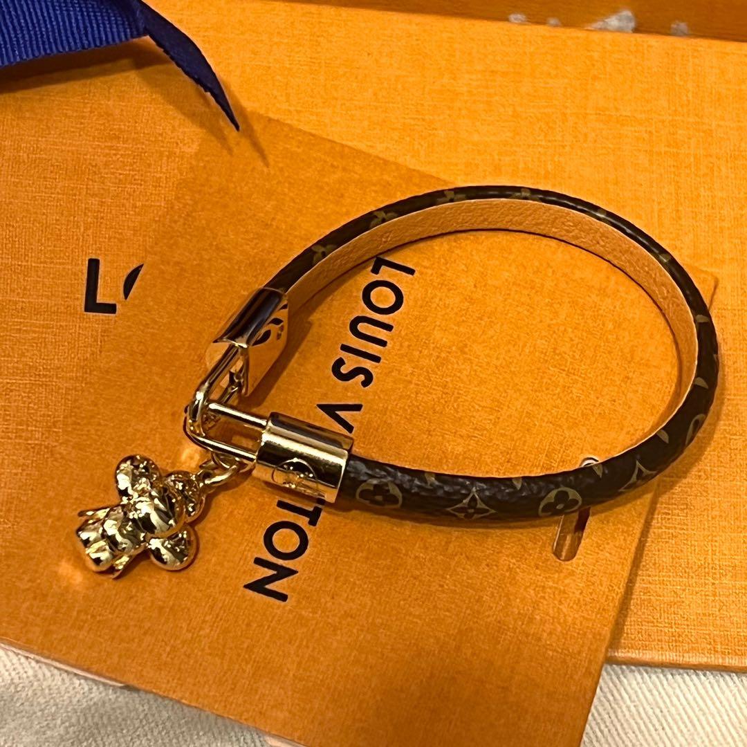 LOUIS VUITTON Monogram Brassle Vivienne Bracelet Leather M6773E