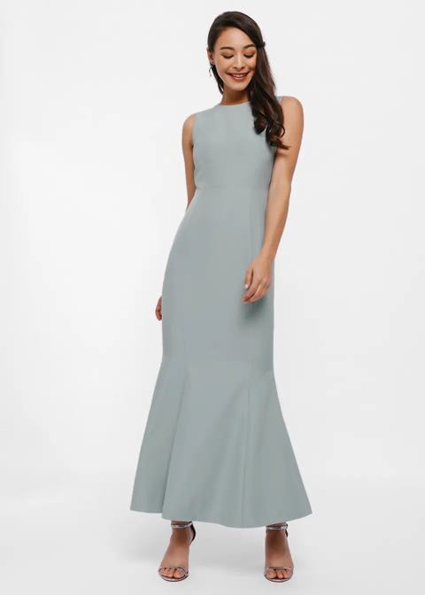 Black bardot sale fishtail maxi dress